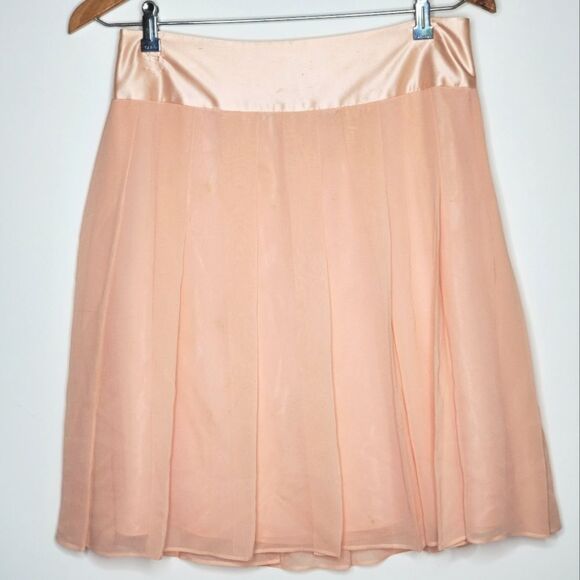 Banana Republic Dresses & Skirts - Y2K 00s 2005 Banana Republic Pastel Pink 100% Silk Tulle Pleated Mini Skirt Sz 4